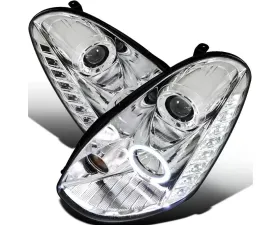 Spec-D Halo Projector Headlights (Chrome Housing/Clear Lens) Infiniti G35 2005-2006