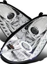 Spec-D Halo Projector Headlights (Chrome Housing/Clear Lens) Infiniti G35 2005-2006                                     - LHP-G35054-TM - Image 10