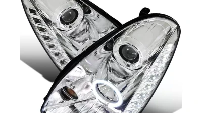 Spec-D Halo Projector Headlights (Chrome Housing/Clear Lens) Infiniti G35 2005-2006                                     - LHP-G35054-TM - Image 10