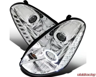 Spec-D Halo Projector Headlights (Chrome Housing/Clear Lens) Infiniti G35 2005-2006 - LHP-G35054-TM