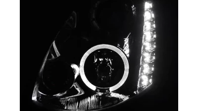 Spec-D Halo Projector Headlights (Chrome Housing/Clear Lens) Infiniti G35 2005-2006                                     - LHP-G35054-TM - Image 2