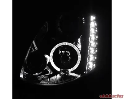 Spec-D Halo Projector Headlights (Chrome Housing/Clear Lens) Infiniti G35 2005-2006 - LHP-G35054-TM