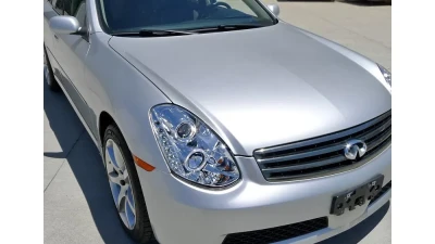 Spec-D Halo Projector Headlights (Chrome Housing/Clear Lens) Infiniti G35 2005-2006                                     - LHP-G35054-TM - Image 3