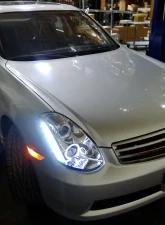Spec-D Halo Projector Headlights (Chrome Housing/Clear Lens) Infiniti G35 2005-2006                                     - LHP-G35054-TM - Image 4