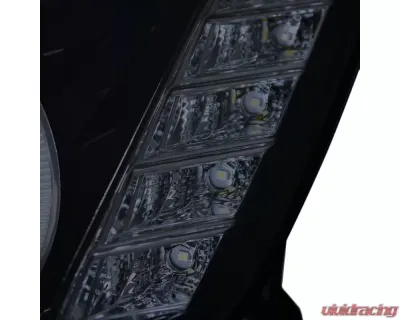 Spec-D Halo Projector Headlights w/ LED Light Strip (Glossy Black Housing/Smoke Lens) Infiniti G35 2005-2006 - LHP-G35054G-TM