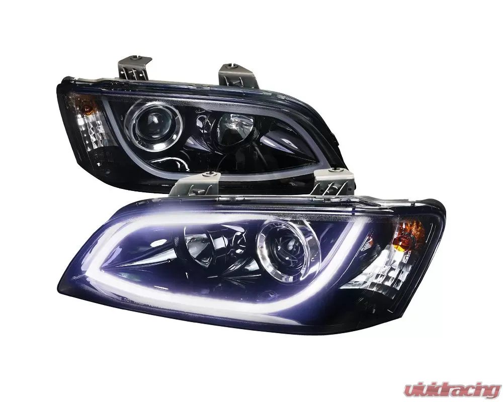 Spec-D LED Bar Projector Headlights (Glossy Black Housing/Smoked