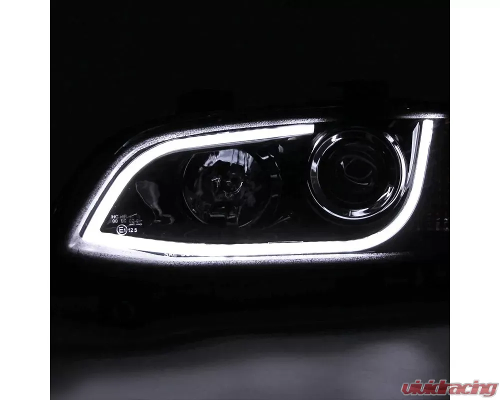 Spec-D LED Bar Projector Headlights (Glossy Black Housing/Smoked