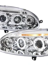 Spec-D Dual Halo Projector Headlights (Chrome Housing/Clear Lens) Volkswagen Golf Rabbit | Jetta 2006-2010                                     - LHP-GLF05-TM - Image 10