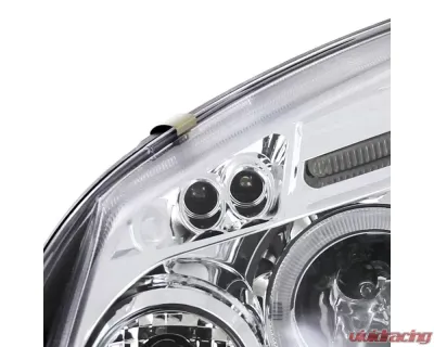Spec-D Dual Halo Projector Headlights (Chrome Housing/Clear Lens) Volkswagen Golf Rabbit | Jetta 2006-2010 - LHP-GLF05-TM
