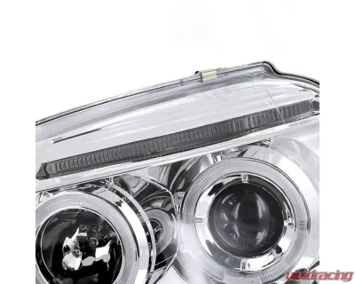 Spec-D Dual Halo Projector Headlights (Chrome Housing/Clear Lens) Volkswagen Golf Rabbit | Jetta 2006-2010 - LHP-GLF05-TM