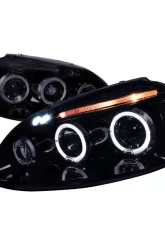 Spec-D Dual Halo Projector Headlights (Glossy Black Housing/Smoked Lens) Volkswagen Jetta | Golf | Rabbit 2006-2010                                     - LHP-GLF05G-TM - Image 10