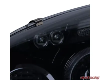 Spec-D Dual Halo Projector Headlights (Glossy Black Housing/Smoked Lens) Volkswagen Jetta | Golf | Rabbit 2006-2010 - LHP-GLF05G-TM