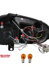 Spec-D Dual Halo Projector Headlights (Glossy Black Housing/Smoked Lens) Volkswagen Jetta | Golf | Rabbit 2006-2010                                     - LHP-GLF05G-TM - Image 9