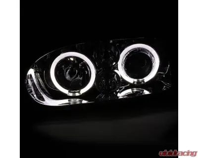 Spec-D Dual Halo Projector Headlights (Chrome Housing/Clear Lens) Volkswagen Golf | Cabrio 1993-1998 - LHP-GLF92-TM