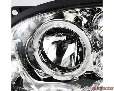 Spec-D Dual Halo Projector Headlights (Chrome Housing/Clear Lens) Volkswagen Golf | Cabrio 1993-1998 - LHP-GLF92-TM