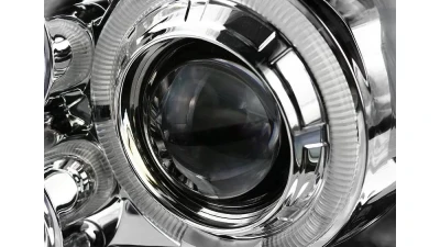 Spec-D Dual Halo Projector Headlights (Chrome Housing/Clear Lens) Volkswagen Golf | Cabrio 1993-1998                                     - LHP-GLF92-TM - Image 4