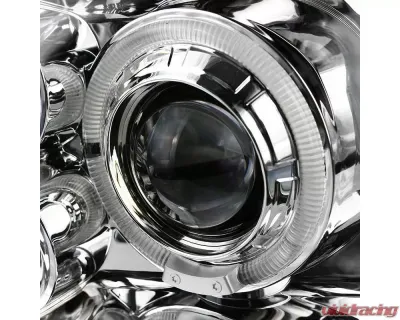 Spec-D Dual Halo Projector Headlights (Chrome Housing/Clear Lens) Volkswagen Golf | Cabrio 1993-1998 - LHP-GLF92-TM