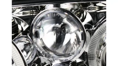 Spec-D Dual Halo Projector Headlights (Chrome Housing/Clear Lens) Volkswagen Golf | Cabrio 1993-1998                                     - LHP-GLF92-TM - Image 5