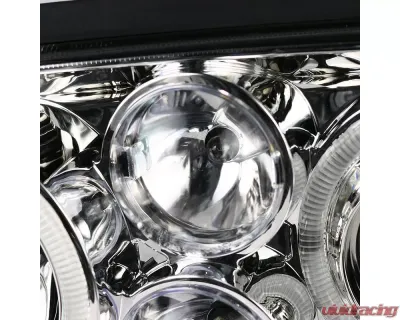 Spec-D Dual Halo Projector Headlights (Chrome Housing/Clear Lens) Volkswagen Golf | Cabrio 1993-1998 - LHP-GLF92-TM