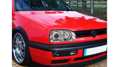 Spec-D Dual Halo Projector Headlights (Chrome Housing/Clear Lens) Volkswagen Golf | Cabrio 1993-1998                                     - LHP-GLF92-TM - Image 10