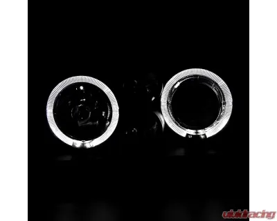 Spec-D Dual Halo Projector Headlights (Matte Black Housing/Clear Lens) Volkswagen Golf | Cabrio 1993-1998 - LHP-GLF92JM-TM