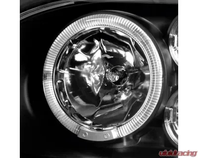 Spec-D Dual Halo Projector Headlights (Matte Black Housing/Clear Lens) Volkswagen Golf | Cabrio 1993-1998 - LHP-GLF92JM-TM