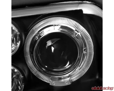 Spec-D Dual Halo Projector Headlights (Matte Black Housing/Clear Lens) Volkswagen Golf | Cabrio 1993-1998 - LHP-GLF92JM-TM
