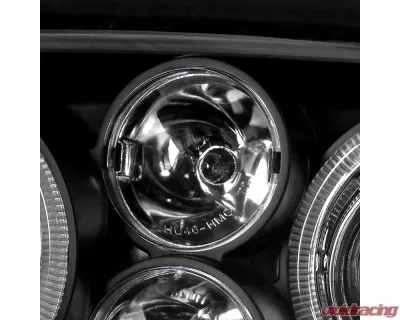 Spec-D Dual Halo Projector Headlights (Matte Black Housing/Clear Lens) Volkswagen Golf | Cabrio 1993-1998 - LHP-GLF92JM-TM