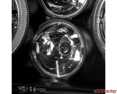 Spec-D Dual Halo Projector Headlights (Matte Black Housing/Clear Lens) Volkswagen Golf | Cabrio 1993-1998 - LHP-GLF92JM-TM