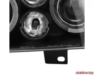 Spec-D Dual Halo Projector Headlights (Matte Black Housing/Clear Lens) Volkswagen Golf | Cabrio 1993-1998 - LHP-GLF92JM-TM