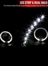 Spec-D Halo Projector Headlights w/ LED Light Strip (Black Housing/Smoke Lens) Lexus GS300 | GS400 | GS430 1998-2005                                     - LHP-GS30098SM-RS - Image 2
