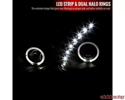 Spec-D Halo Projector Headlights w/ LED Light Strip (Black Housing/Smoke Lens) Lexus GS300 | GS400 | GS430 1998-2005 - LHP-GS30098SM-RS