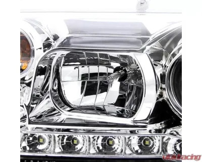 Spec-D Projector Headlights w/ R8 Style LED Light Strips (Chrome Housing/Clear Lens) Volkswagen Jetta | Bora 1999-2004 - LHP-JET99-8-TM