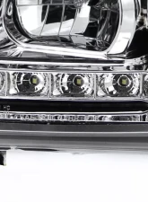 Spec-D Projector Headlights w/ R8 Style LED Light Strips (Chrome Housing/Clear Lens) Volkswagen Jetta | Bora 1999-2004                                     - LHP-JET99-8-TM - Image 5