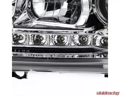 Spec-D Projector Headlights w/ R8 Style LED Light Strips (Chrome Housing/Clear Lens) Volkswagen Jetta | Bora 1999-2004 - LHP-JET99-8-TM