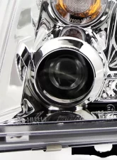Spec-D Projector Headlights w/ R8 Style LED Light Strips (Chrome Housing/Clear Lens) Volkswagen Jetta | Bora 1999-2004                                     - LHP-JET99-8-TM - Image 7