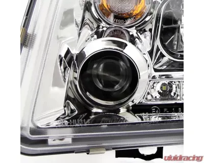 Spec-D Projector Headlights w/ R8 Style LED Light Strips (Chrome Housing/Clear Lens) Volkswagen Jetta | Bora 1999-2004 - LHP-JET99-8-TM