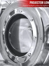 Spec-D Dual Halo Projector Headlights w/ LED Light Strip (Chrome Housing/Clear Lens) Volkswagen Jetta | Bora 1999-2005                                     - LHP-JET99-RS - Image 3