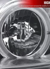 Spec-D Dual Halo Projector Headlights w/ LED Light Strip (Chrome Housing/Clear Lens) Volkswagen Jetta | Bora 1999-2005                                     - LHP-JET99-RS - Image 4