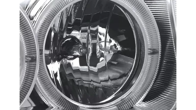 Spec-D Dual Halo Projector Headlights w/ LED Light Strip (Chrome Housing/Clear Lens) Volkswagen Jetta | Bora 1999-2005                                     - LHP-JET99-RS - Image 4