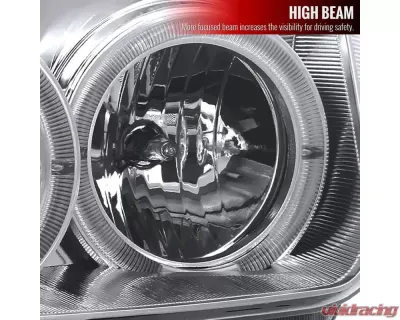 Spec-D Dual Halo Projector Headlights w/ LED Light Strip (Chrome Housing/Clear Lens) Volkswagen Jetta | Bora 1999-2005 - LHP-JET99-RS