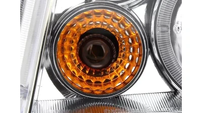 Spec-D Dual Halo Projector Headlights w/ LED Light Strip (Chrome Housing/Clear Lens) Volkswagen Jetta | Bora 1999-2005                                     - LHP-JET99-RS - Image 5