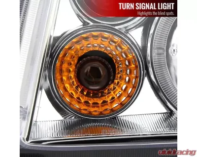 Spec-D Dual Halo Projector Headlights w/ LED Light Strip (Chrome Housing/Clear Lens) Volkswagen Jetta | Bora 1999-2005 - LHP-JET99-RS