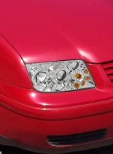 Spec-D Dual Halo Projector Headlights w/ LED Light Strip (Chrome Housing/Clear Lens) Volkswagen Jetta | Bora 1999-2005                                     - LHP-JET99-RS - Image 10