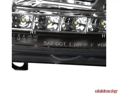 Spec-D Projector Headlights w/ R8 Style LED Light Strips (Matte Black Housing/Clear Lens) Volkswagen Jetta | Bora 1999-2004 - LHP-JET99JM-8-TM