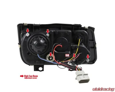 Spec-D Projector Headlights w/ R8 Style LED Light Strips (Matte Black Housing/Clear Lens) Volkswagen Jetta | Bora 1999-2004 - LHP-JET99JM-8-TM