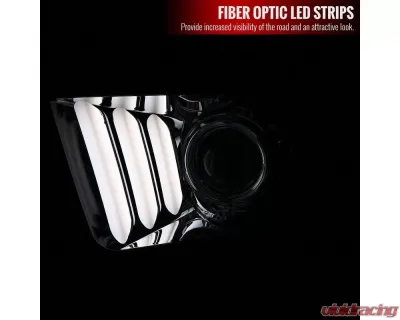 Spec-D LED Bar Projector Headlights (Chrome Housing/Clear Lens) Ford Mustang 2005-2009 - LHP-MST05-G2-TM