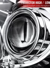 Spec-D LED Bar Projector Headlights (Chrome Housing/Clear Lens) Ford Mustang 2005-2009                                     - LHP-MST05-G2-TM - Image 3