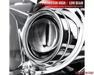 Spec-D LED Bar Projector Headlights (Chrome Housing/Clear Lens) Ford Mustang 2005-2009 - LHP-MST05-G2-TM