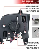 Spec-D LED Bar Projector Headlights (Chrome Housing/Clear Lens) Ford Mustang 2005-2009                                     - LHP-MST05-G2-TM - Image 8